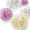 Pumpko® Decor 10er Seidenpapier Pompons Deko-Set | Dekoration für Ihre Hochzeit und Party | Rosa Crème Weiß | Inklusive Ponpon PDF Aufbauanleitung
