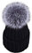 feifanshop Damen Mütze Strickmütze mit Fellbommel Fuchspelz Echtfell Fell Pelz Bommel Strick Mütze Winter-Mütze Bommelmütze (schwarz)