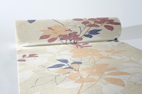Mank Airlaid Tischläufer 40 cm x 24 m Tischdecken Rolle stoffähnlich praktische Einmal Tischdecke für Hochzeit oder Partys Herbst Chrissy (Creme-Bordeaux)
