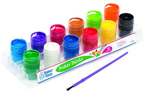Baker Ross Pots de peinture gouache (lot de 12) - Loisirs créatifs pour enfants