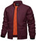 KEFITEVD Hommes Bombardier Hiver Baseball Veste Printemps Chaud Pilote Cargo Manteaux Coupe-Vent Armée avec Fermeture Éclair Poches - Vin Rouge - S/étiquette taille M