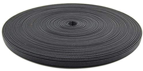 Meterware Polypropylen Gurtband gummiert Breite 15 mm Schwarz