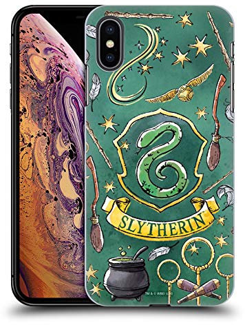 Head Case Designs Offizielle Zugelassen Harry Potter Slytherin Muster Deathly Hallows XIII Harte Rueckseiten Handyhülle Hülle Huelle kompatibel mit Apple iPhone XS Max