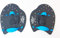 Swimxwin Palette PALMARI Power Nuoto Professionale Forma ergonomica Allenamento Piscina corredate da Elastico (Small, Nero/Blu)