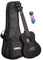 CASCHA Mahagoni Black Konzert Linkshänder Ukulele Erwachsene & Kinder - inkl. 3 Plektren & gepolsterte Tasche - Mahagoniholz-Ukulele für Anfänger & Fortgeschrittene - Aquila Nylon-Saiten