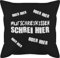 Kissen 50x50 - Statement - Wutschreikissen - schrei Hier - 50 x 50 cm - Schwarz - wutkissen Statement-Kissen Statements Wut männerkissen spruchkissen kopfkissen sprüche schreien schmusekissen