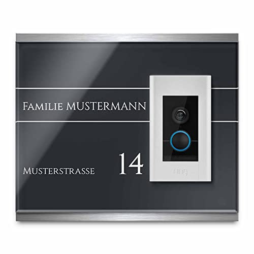 Elegantes Namensschild aus Edelstahl & Acrylglas für alle gängigen Funkklingel Modelle
