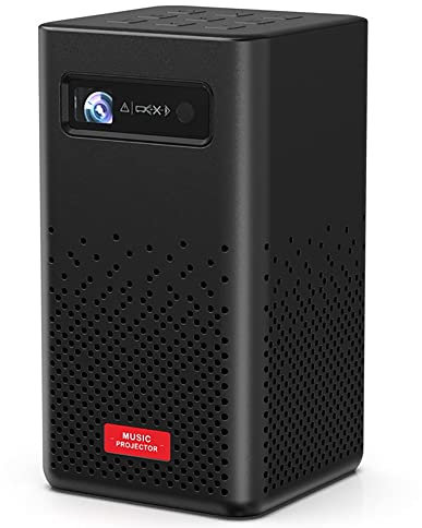 PHAVEA Mini DLP Projector With Android 9.0 OS, Full HD 1080P Supported 4k Movies, WiFi & Bluetooth, 280 ANSI Brightness, Max 150 Inch Display, For Home Theater Outdoor (Color : Black)