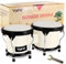 VANPHY Bongo-Trommel, 10,2 cm und 12,7 cm, Set für Erwachsene, Anfänger, stimmbar, natürliche Haut, Bongos, Percussion-Instrumente mit Stimmschlüssel und Geschenk-Box, Weiß