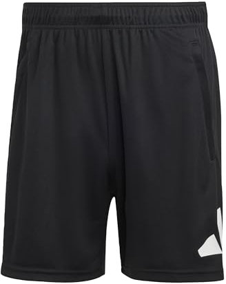 adidas Herren Train Essentials Logo Training Shorts, Black/White, XL 7 inch