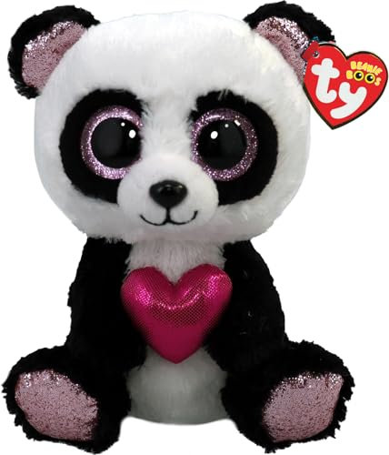 Ty Beanie Boo's Plüschtier Esme Le Panda 15 cm -TY36538, TY36538, Weiß, Schwarz, Rosa, Small