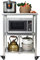 ZYFA 3 Böden Edelstahl Servierwagen mit Rollen Mikrowellen Regal Edelstahl Klappbar Mikrowellenregal Barwagen, mit Bremse, für Küche, Büro, Bad Outdoor Kitchen Design (Color : Stainless Steel, Size