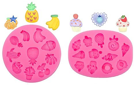 2 pezzi Forma della Frutta Gelato Stampi per Gelatina Stampi per Fondente, 3D Mini stampo per cioccolato Stampo per caramelle Stampo