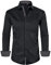 siliteelon Mens Shirts Non Iron Black Shirt Men Printed Regular Fit Shirts for Men Adult Stretch Mens Dress Long Sleeve Casual Formal Shirt with Pocket Work Funeral Concerts