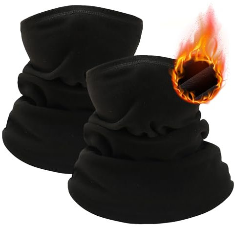 voofly Scaldacollo multifunzione da donna e uomo, in pile, antivento, per moto e sci, Nero , Taglia unica