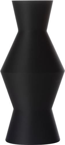 3D Vase Dekovase Auri 30cm Bodenvase Deko Vase Pampasgras Trockenblumen (Schwarz)