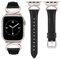 TOYOUTHS Leather Strap Compatible with Apple Watch Straps 41mm 40mm 42mm 38mm Women Slim Thin Dressy Designer Strap with C-Shaped Metal Buckle for iWatch 10/9/8/7/6/5/4/3/2/1/SE, Black/Starlight