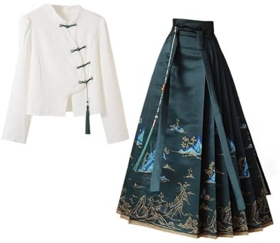 Xingchangda Hanfu Jupe chinoise vintage pour femme avec visage de cheval et dynastie Ming