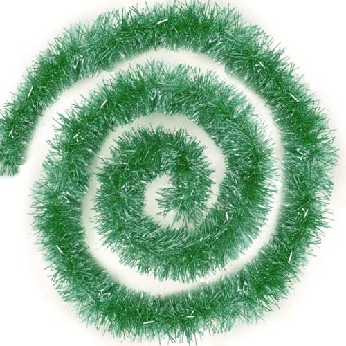 4X Guirnalda de Navidad Artificial Verde (200 cm) Decoración de Abeto de Navidad, Adornos de Navidad de Guirnalda Metálica Pulida, Decoración de Puerta Pared Ventana Chimenea