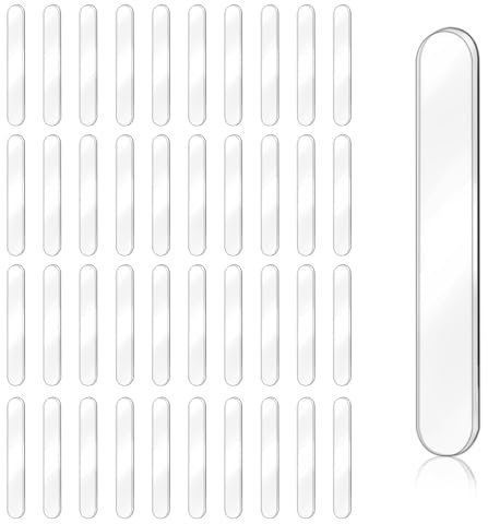 Jeffdad 40Stück Selbstklebende Gummipufferstreifen Schranktürpuffer Transparente Schranktürpuffer Streifen Selbstklebende Möbelpuffer Soft Close Türpuffer für Türmöbel 63x10x2mm(40 transparent)