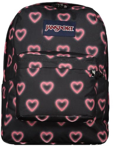 JanSport SUPERBREAK ONE Großer Rucksack, Happy Hearts Black (Schwarz)