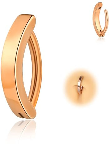 Candyfancy 14G Clicker Bauchnabelpiercing Titan Antiallergie Bauchnabelpiercing Gold 12mm Nabelpiercing Belly Piercing Bauchnabel Körperschmuck für Damen Herren