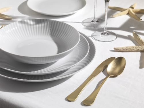 WEISSESTAL Set 3 Piatti giornalieri per 1 persona, in porcellana bianca Country Chic (1 Posto, 3 Pezzi)