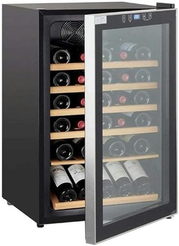 QPZMALSKY Tinto And White Thermoelectric Wine Cooler Of 30 Bottles, Digital Temperature Screen With Touch Panel, Independent Wine Cellar Refrigerator