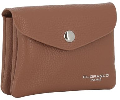 Porte-Monnaie et Cartes en Similicuir Souple - Portefeuille Pochette à Magnétique - Taille Petite - Pratique Léger - Camel