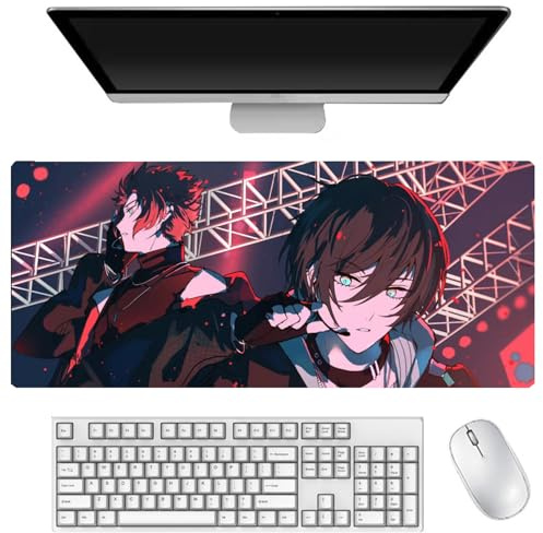 Xinchangda Blue Lock Anime Mauspad Chigiri Hyoma Seishiro Nagi Großes Gaming-Mauspad 900 x 400 mm, rutschfeste Gummiunterseite, Mauspad für Büro, Zuhause, Desktop-Dekoration