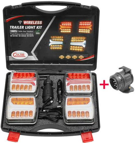 ETUKER LED Rückleuchten Anhänger Satz Magnetisch Kabellos AKKU Wiederaufladbar Positionsleuchten Front Umrissleuchte Markierungsleuchte Weiß Wasserdicht E9