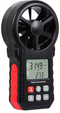 Anémomètre portatif Wintact, jauge de vitesse du vent à girouette numérique, testeur de vitesse du flux d'air avec mesure de la température du vent de 14 ℉ à 113 ℉, pour conduit de CVC de maison, cer