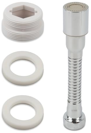 Prolunga Rubinetto Cucina 14 cm con Doccetta Rotante a 360° e 2 Modalità, Rompigetto Rubinetto, Universale per Risparmio Idrico, Aeratore in Acciaio Inox, Facile Installazione e Flessibilità