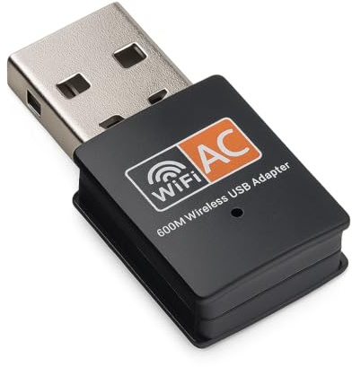 Dual Band WiFi Adapter, AC600 802.11AC USB Wireless Network Dongle, 2.4GHz and 5GHz, for Windows 11/10/8/7/Vista/XP, Mac OS X