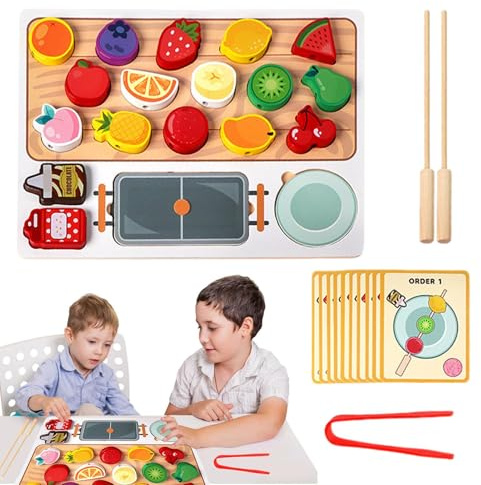 Edu Essens-Set aus Holz für Kleinkinder, passendes Holzspielzeug mit , realistisches Küchenzubehör, Lernspielzeug für Kinder ab 3 Jahren oder älter