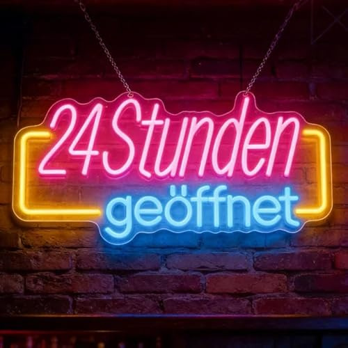 Mineup Open 24 Hours Leuchtreklame, 40x20.5cm Open Neon Schild, LED Neon Ope Sign, Ultra Helles LED Schild Ope USB-betrieben für Hotel Club Café Bar Einkaufszentrum Spielzimmer Restaurant Shop