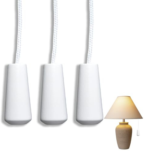 Weilin 3 Pcs Light Pull Cord, Bathroom Pull Cord Handle, Light Pulls for Bathroom for Fans, Chandeliers 100cm