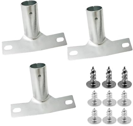 Metal Broom Brush Handle Bracket, 3 Screw Holes Heavy Duty Broom Handle Bracket to Supports Fixed Push Broom Handles (3)