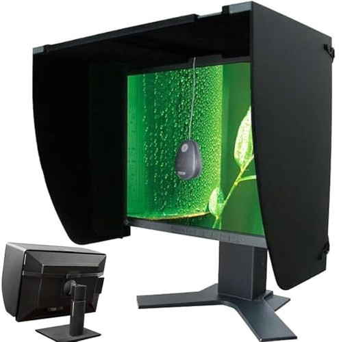 Foldable Monitor Hood, Adjustable Screen Shade for 17–28 Inch Displays, Anti-Glare Computer Monitor Sunshade with Side Panels for Office, Home & Gaming (Black)