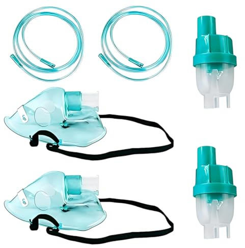 GXGM 2 Pezzi mascherina aerosol adulti, ricambi aerosol, Include Mascherina,Coppa per Medicinali, Tubo di Collegamento,Usa e Getta Ricambi, Adatto A Bambini e Adulti