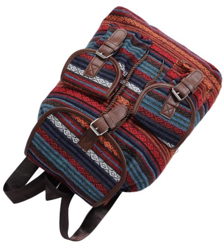 TOYANDONA Sac à dos médiéval de style ethnique, sac à dos unique, capacité, en toile, pour femme, école, livres et essentiels quotidiens