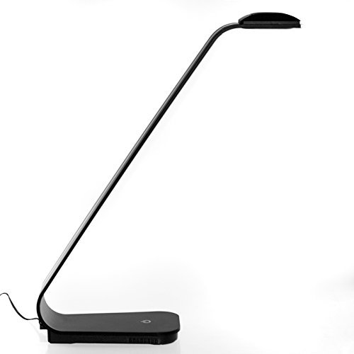 (Schwarz T1333) Design LED Touch, 2 Stufen Tischleuchte, Nachttischleuchte, 4,5 W, Warmweiß