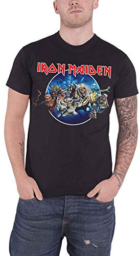 Iron Maiden 'Wasted Years Circle' T-Shirt (Medium) Black