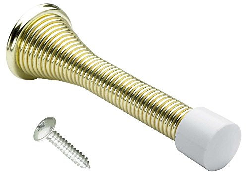 Dzina Spring Door Stop 75mm Brassed Pack of 1
