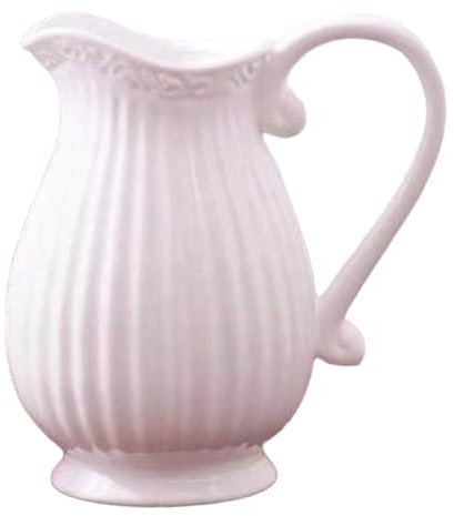 Pastel Brocca in ceramica 1,2 l, bianco – vaso, brocca brocca per latte in stile rustico, country, francese, colori pastello, gesso