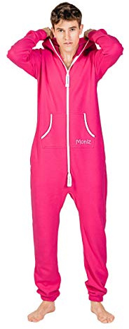 Moniz Herren Jumpsuit, Onesie, Overall (XS, Pink)