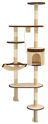 vidaXL Kratzbaum Sisal 194cm Wandkratzbaum Katzenbaum Kletterbaum Spielbaum