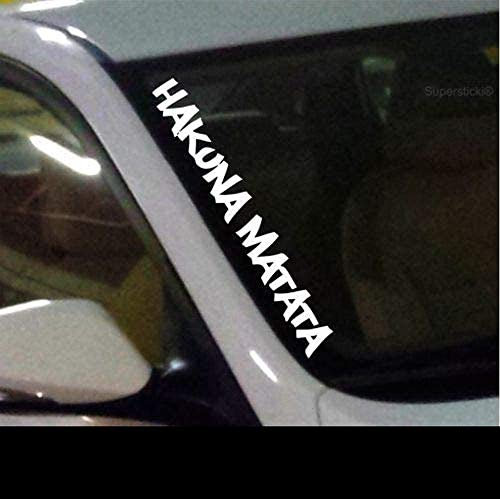 SUPERSTICKI®Winschutzscheibe Aufkleber ca.55cm Hakuna Matata Timon und Pumba Autoaufkleber Tuning Decal A765 aus Hochleistungsfolie Aufkleber Autoaufkleber Tuningaufkleber Hochleis