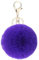 Auranso Pom Pom Fluffy Keyring Plush Charm Ring Faux Fur Bag Pendant Keychain Purple