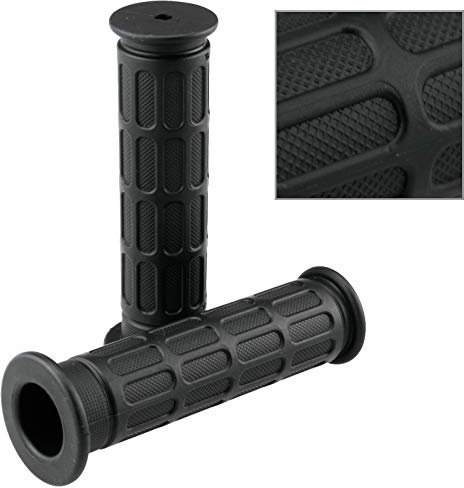 Motorrad Lenker-Griffe schwarz für 7/8 22mm Lenker 130 mm offen Griffgummi Scooter